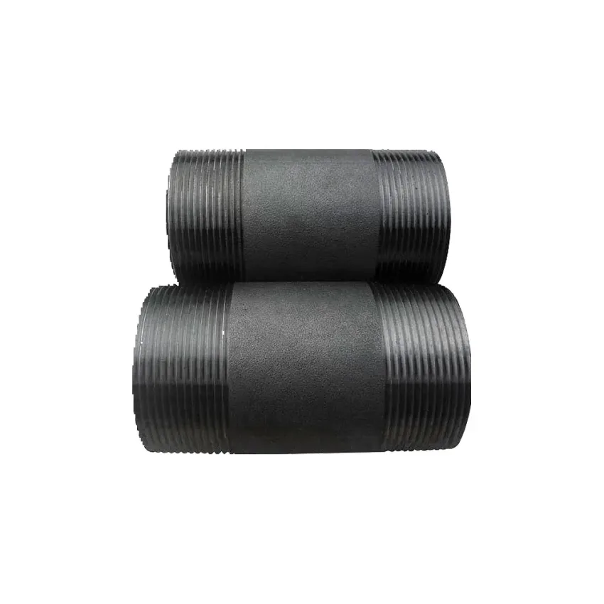 Niple Roscado Acero Negro Sch40 4″