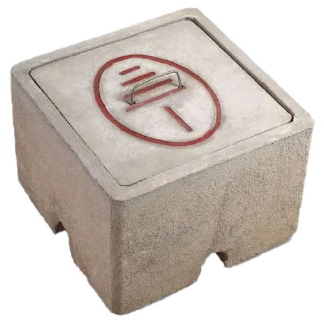 Caja de registro con tapa de concreto – puesta a tierra