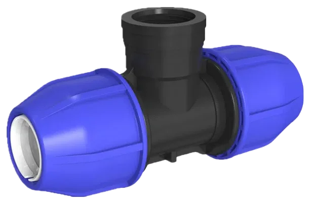 Tee con rosca hembra hdpe para manguera