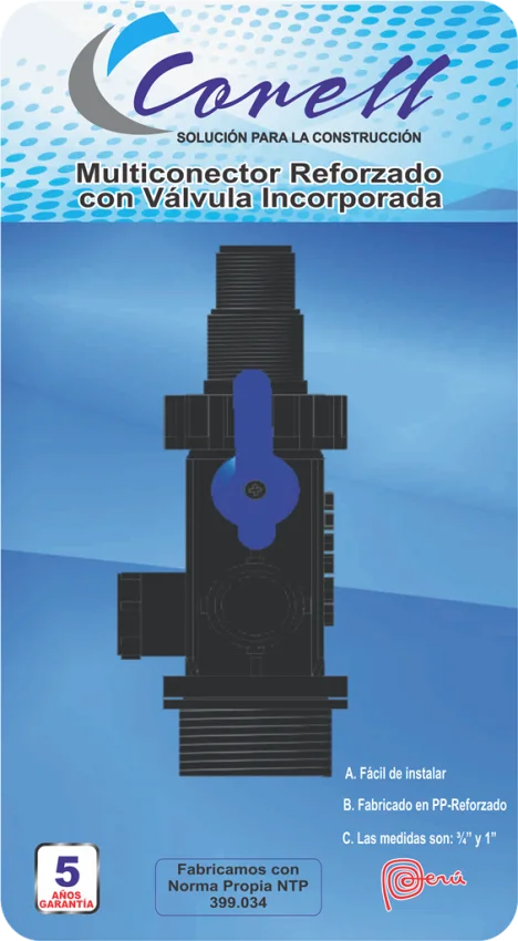 Multiconector con Llave de Uso Múltiple 1" a 3/4"