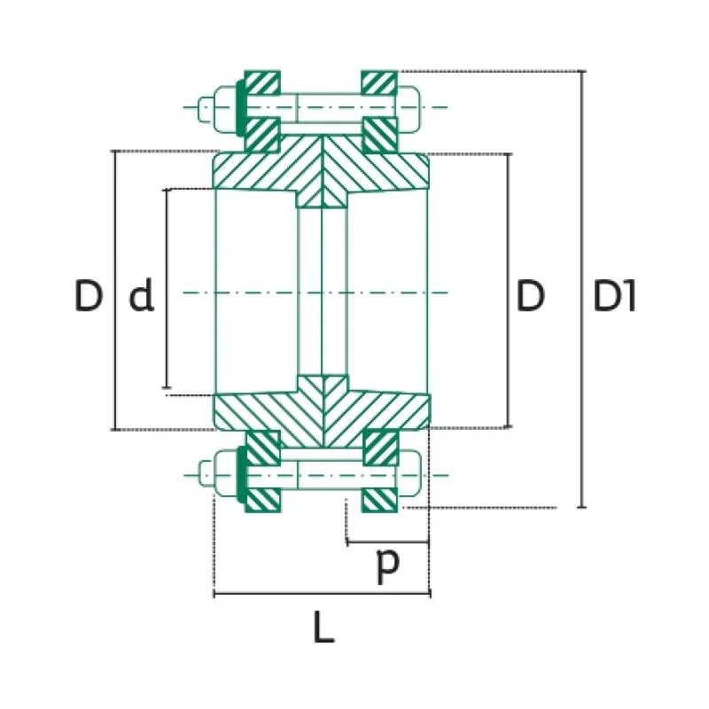 Unión Bridada Tuboplus PP-R - Plano Dimensional Técnico