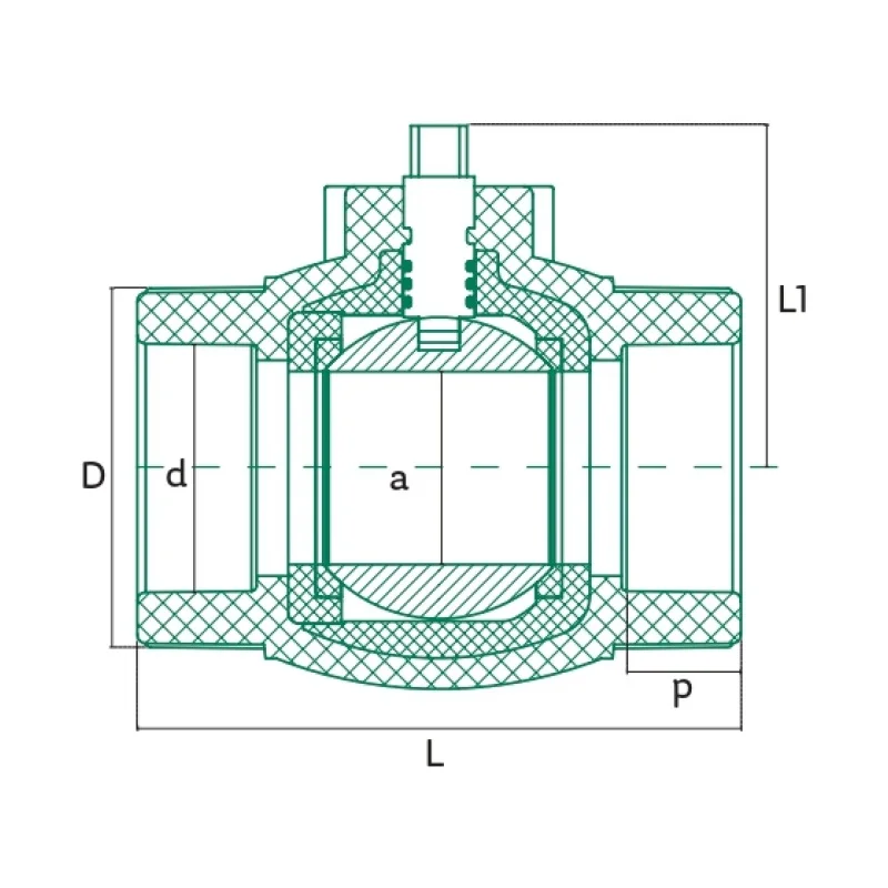 Válvulas Esfera Compacta Tuboplus PP-R - Plano Dimensional Técnico